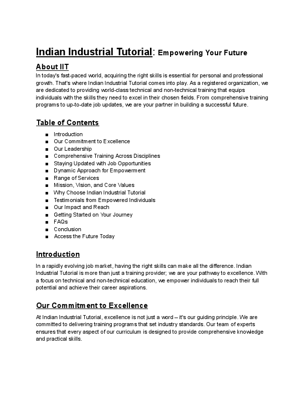 About IIT ( Indian Industrial Tutorial ).pdf