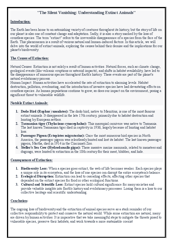 Article on extinction of animals.pdf