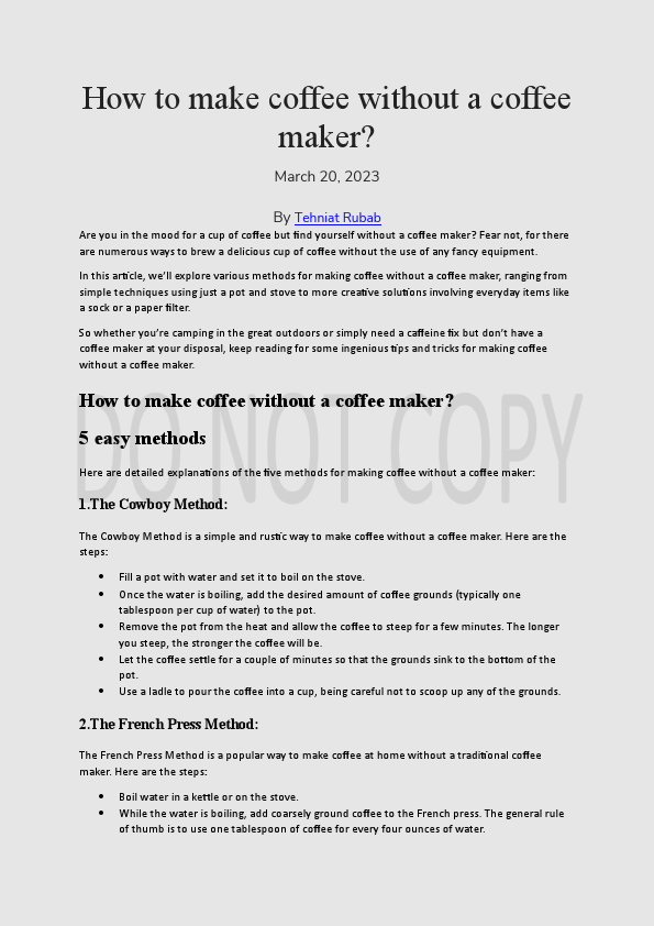 How to make coffee without a coffee maker.pdf