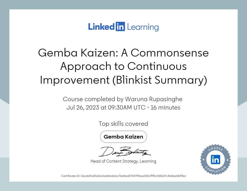 CertificateOfCompletion_Gemba Kaizen A Commonsense Approach to Continuous Improvement Blinkist Summary.pdf