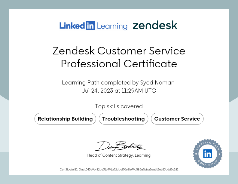 Zendesk Customer Service Professional Certificate.pdf