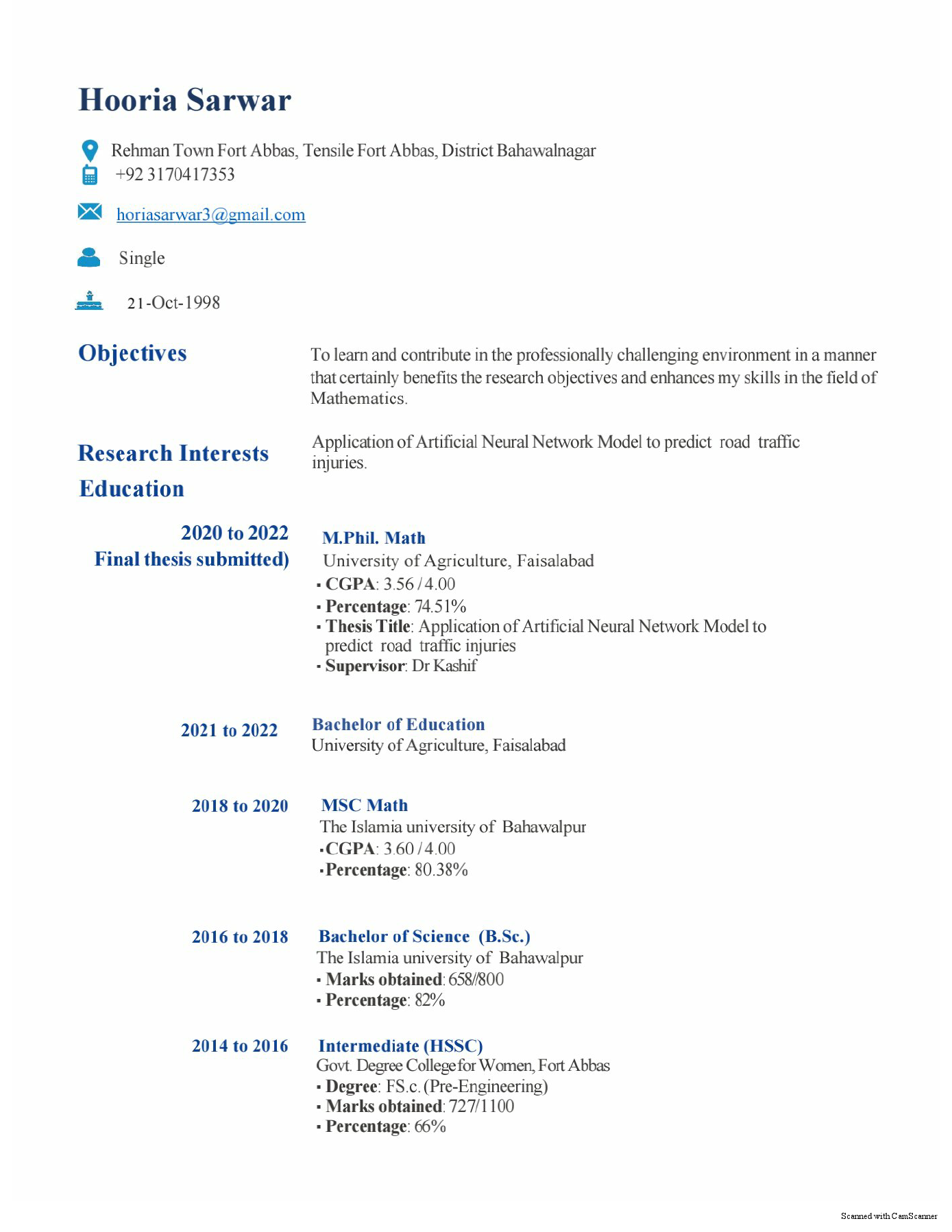 Hooria Sarwar CV.pdf