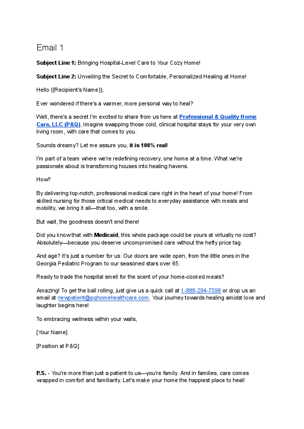 P&Q Health Agency - Marketing Emails.pdf