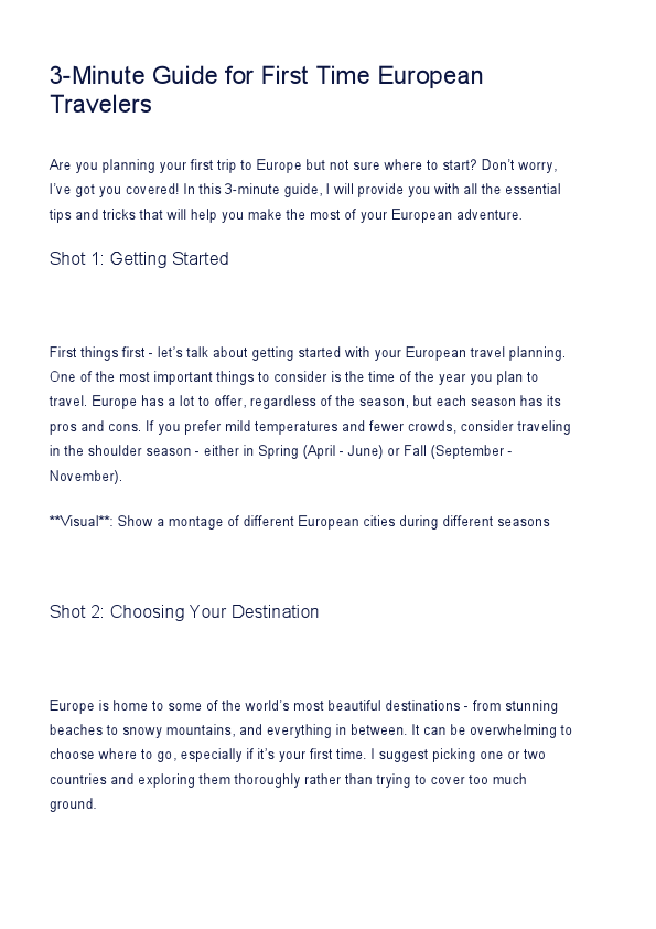 YouTube Script- 3-Minute Guide for First Time European Travelers.pdf