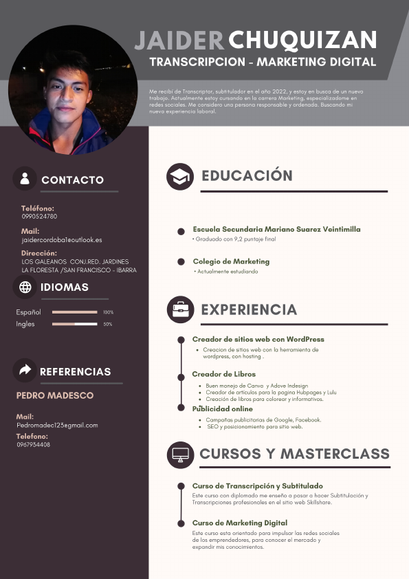 Curriculum CV Marketing - Jaider Chuquizán.pdf