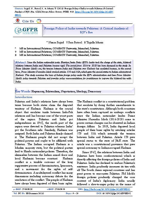 Foreign-Policy-of-India-towards-Pakistan-a-critical-analysis-of-bjps-era __.pdf