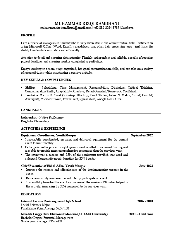 Document cv ats  Muhammad Rizqi Ramdhani.pdf