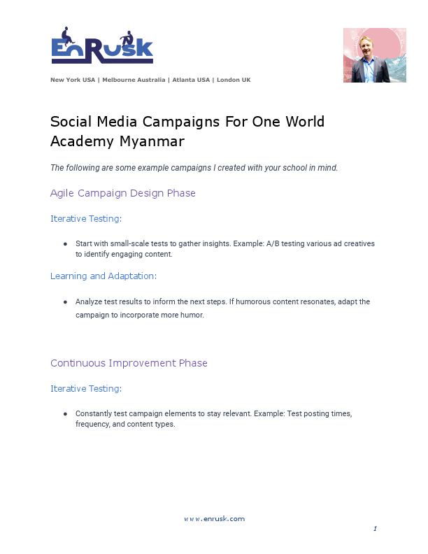 SocialMedia Campaigns One World Academy Myanmar School.pdf