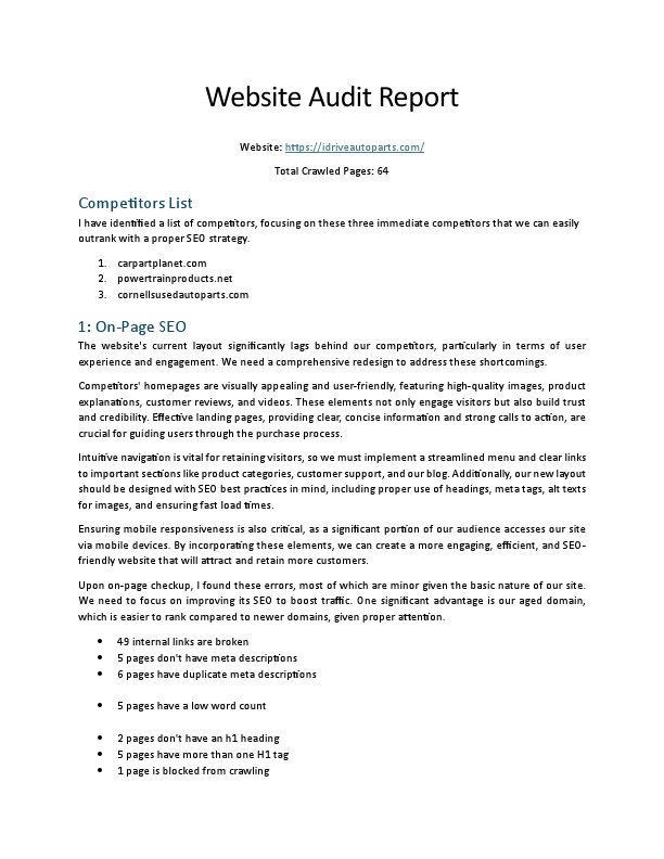 idriveautoparts SEO Audit Report.pdf