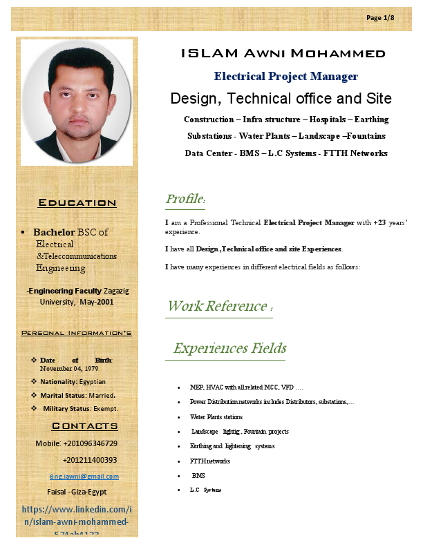 Electrical  Project Manager CV.pdf