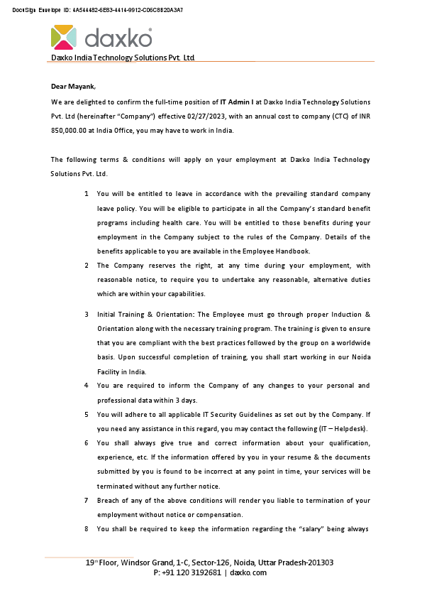 Mayank Dwivedi Daxko- Appointment Letter.pdf