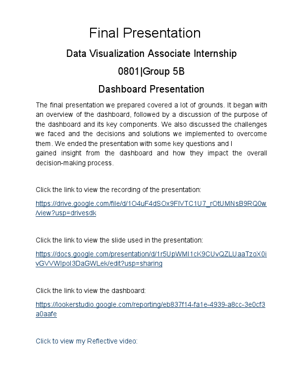 week 4_ Final Presentation, Dashboard reporting and reflection video.pdf
