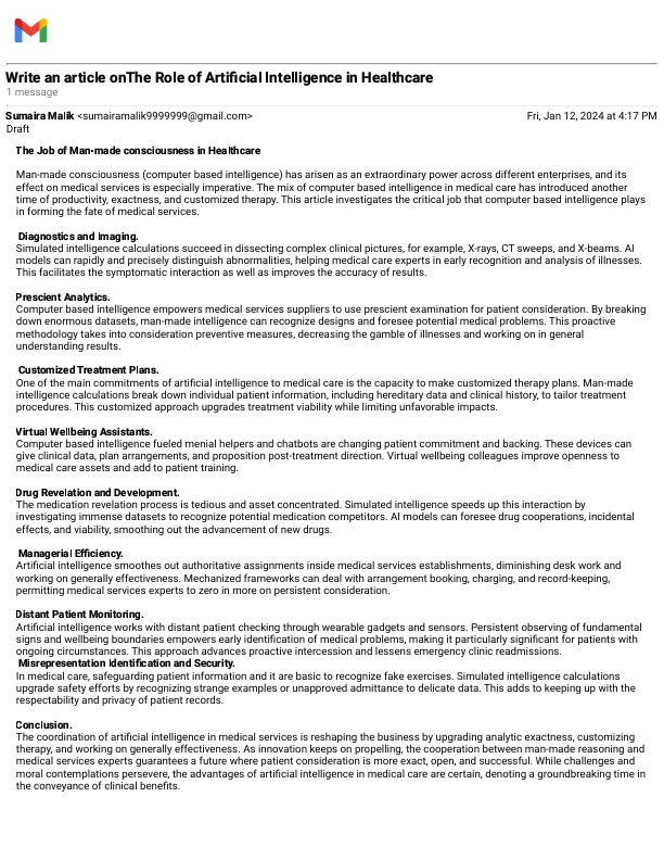 Gmail - Write an article onThe Role of Artificial Intelligence in Healthcare.pdf