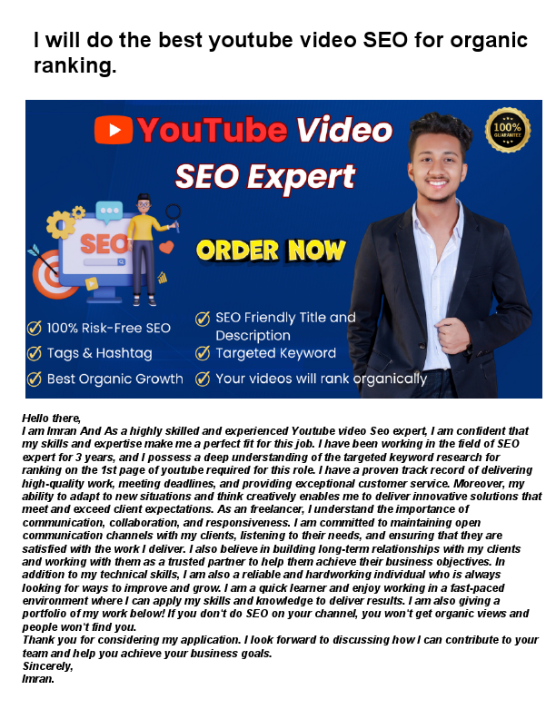 I will do the best youtube video SEO for organic ranking.pdf