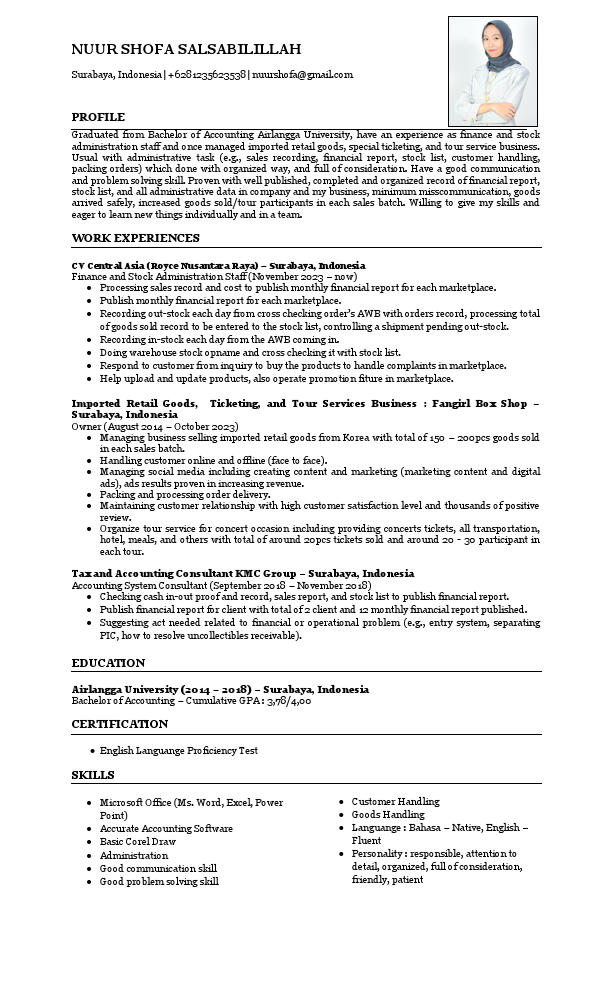 CV - Nuur Shofa S 03-12-23 BHS INGGRIS CV Lengkap.pdf