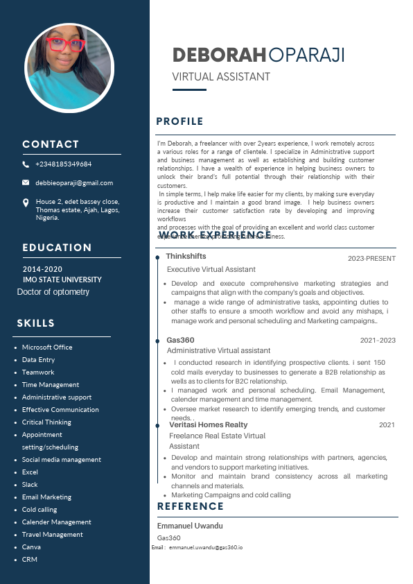 Oparaji Deborah CV Resume.pdf
