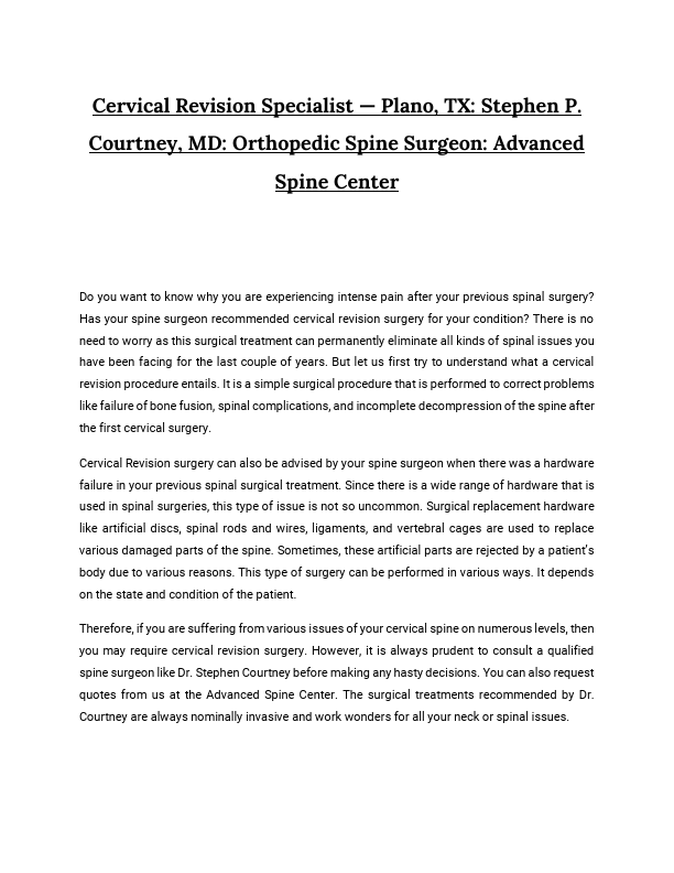 Advanced Spine Centre_Summary of Cervical Revision.pdf