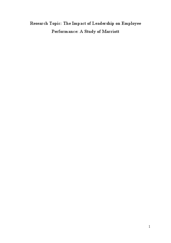 Research Topic_ The Impact of Leadership on Employee Performance_ A Study of Marriott.pdf