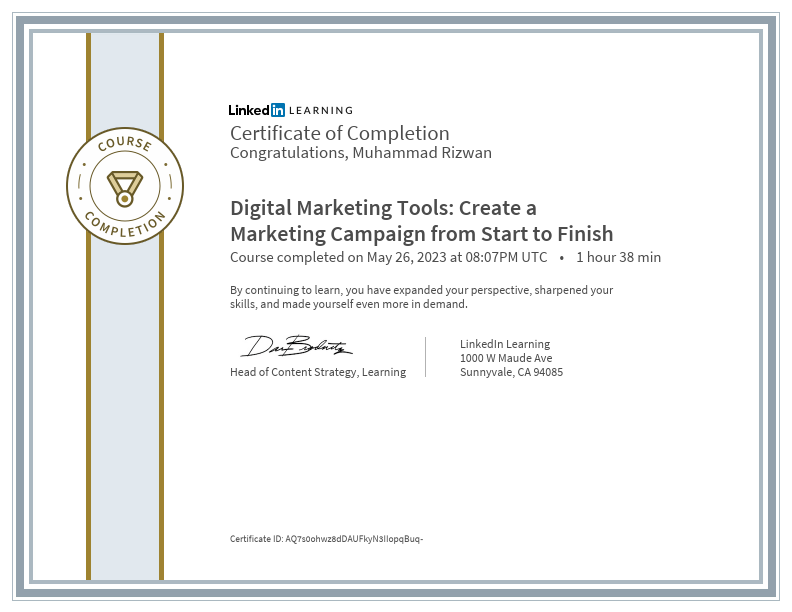 CertificateOfCompletion_Digital Marketing Tools Create a Marketing Campaign from Start to Finish-2.pdf