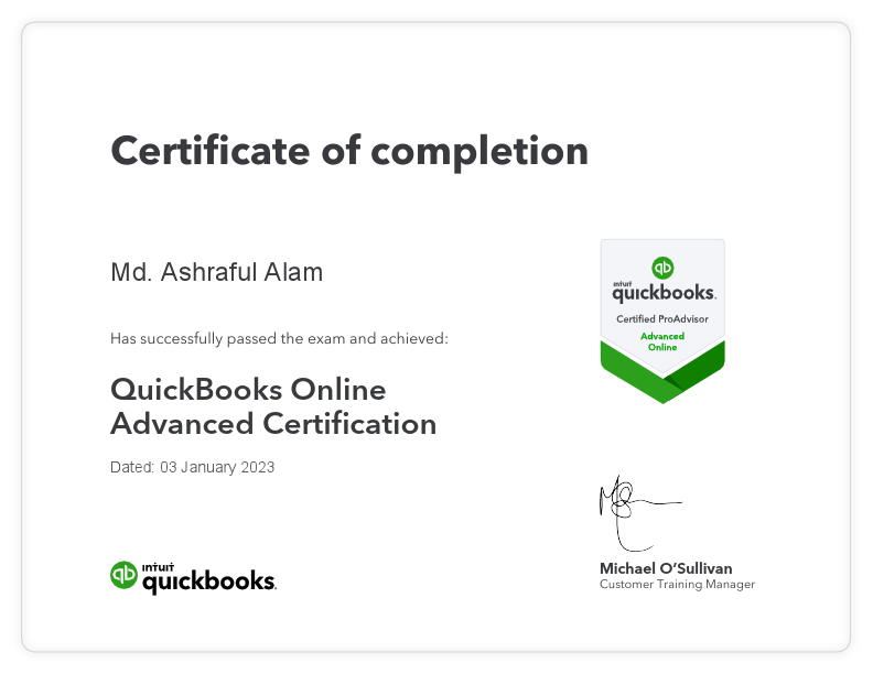 QuickBooksOnlineAdvancedCertification - Md Ashraful Alam.pdf