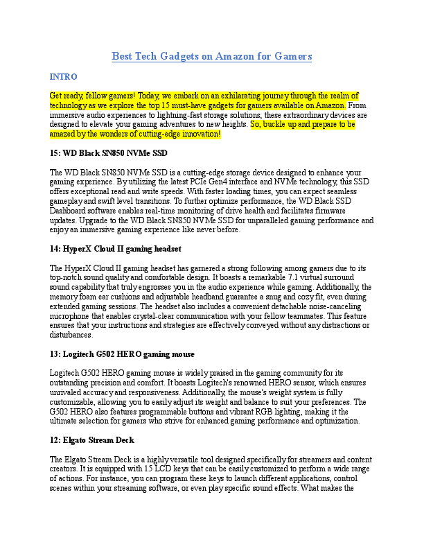 (Top 10) Best Tech Gadgets on Amazon for Gamers.pdf
