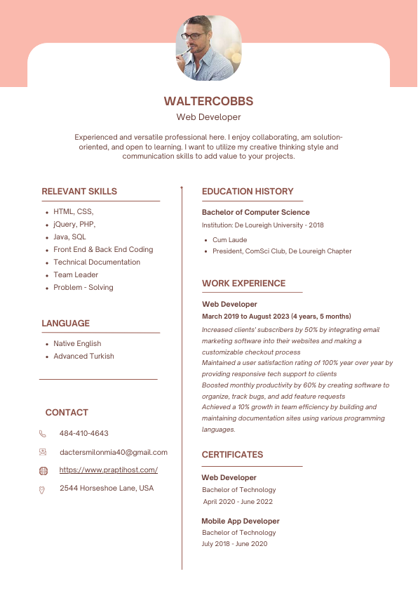Praptihost Web Developer Cv Resume.pdf
