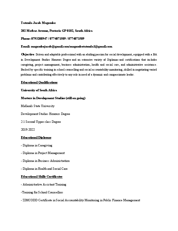 Tatenda magombe cv only.pdf