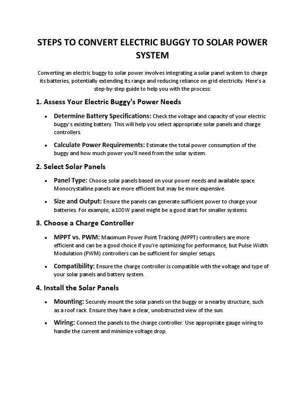STEPS TO CONVERT ELECTRIC BUGGY TO SOLAR POWER SYSTEM.pdf