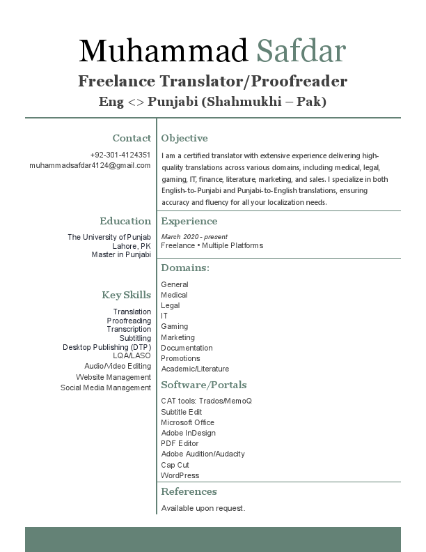 Muhammad Safdar CV - Freelance.pdf