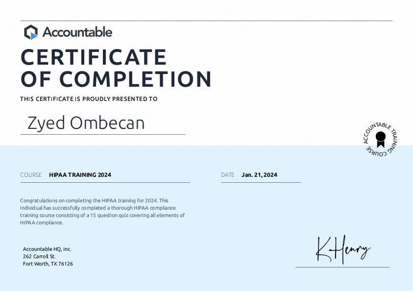 Zyed Ombecan - HIPAA Training Certificate - 2024-Jan-21.pdf.pdf