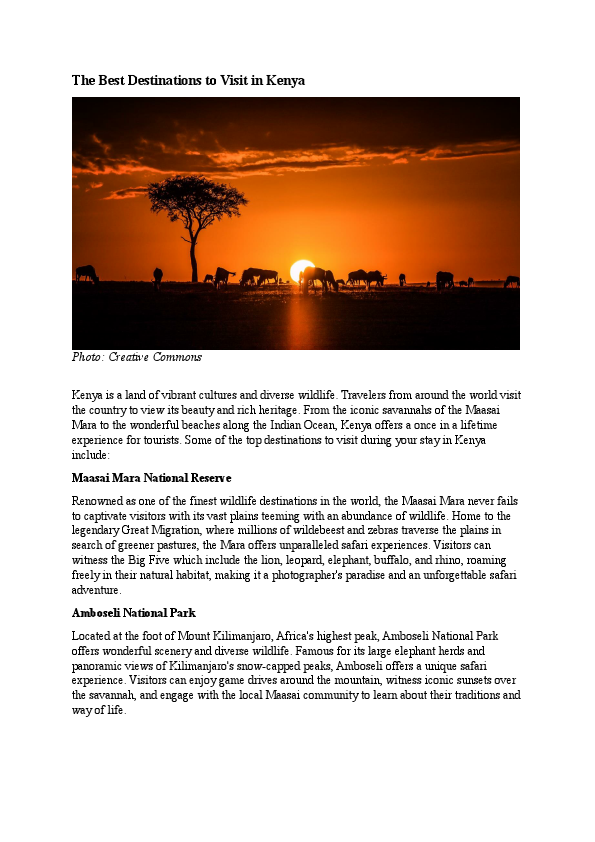 The Best Destinations to Visit in Kenya.pdf