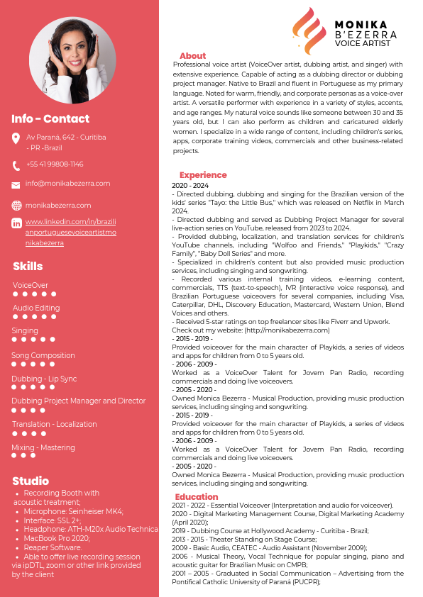 Monika B'ezerra - Resume - Brazilian Voice Artist.pdf