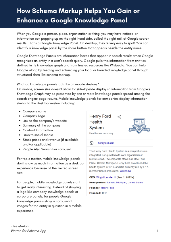 How Schema Markup Helps You Gain or Enhance a Google Knowledge Panel.pdf