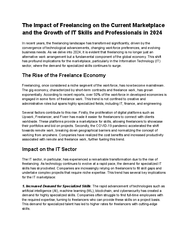 The Impact of Freelancing on the Current Marketplace and the Growth of IT Skills and Professionals in 2024.pdf
