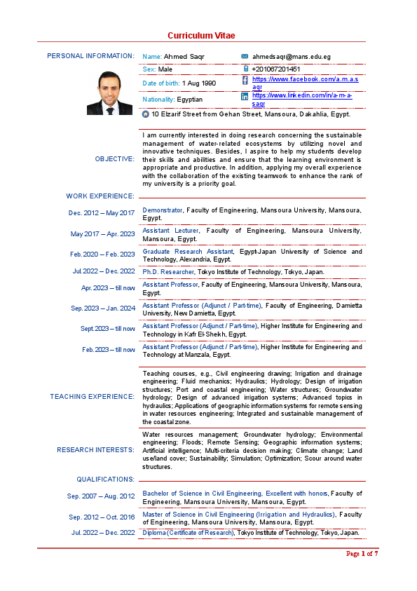 Curriculum Vitae  - Ahmed M. Saqr.pdf