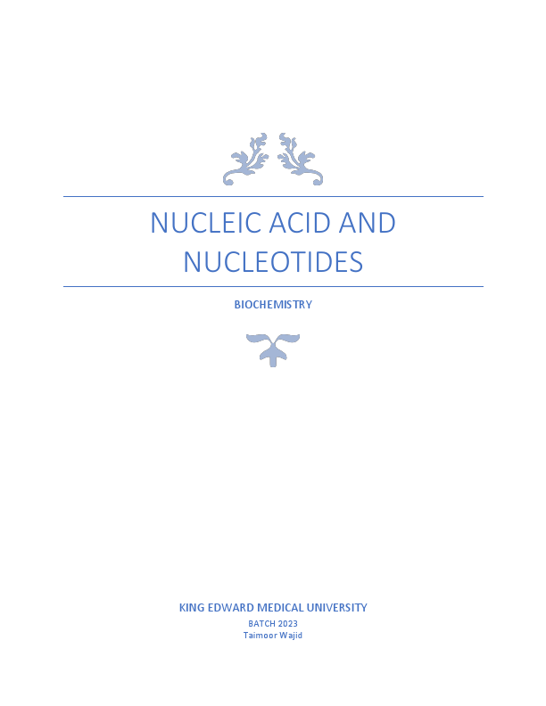 Nucleic Acid and Nucleotides summary notes for first year mbbs.pdf