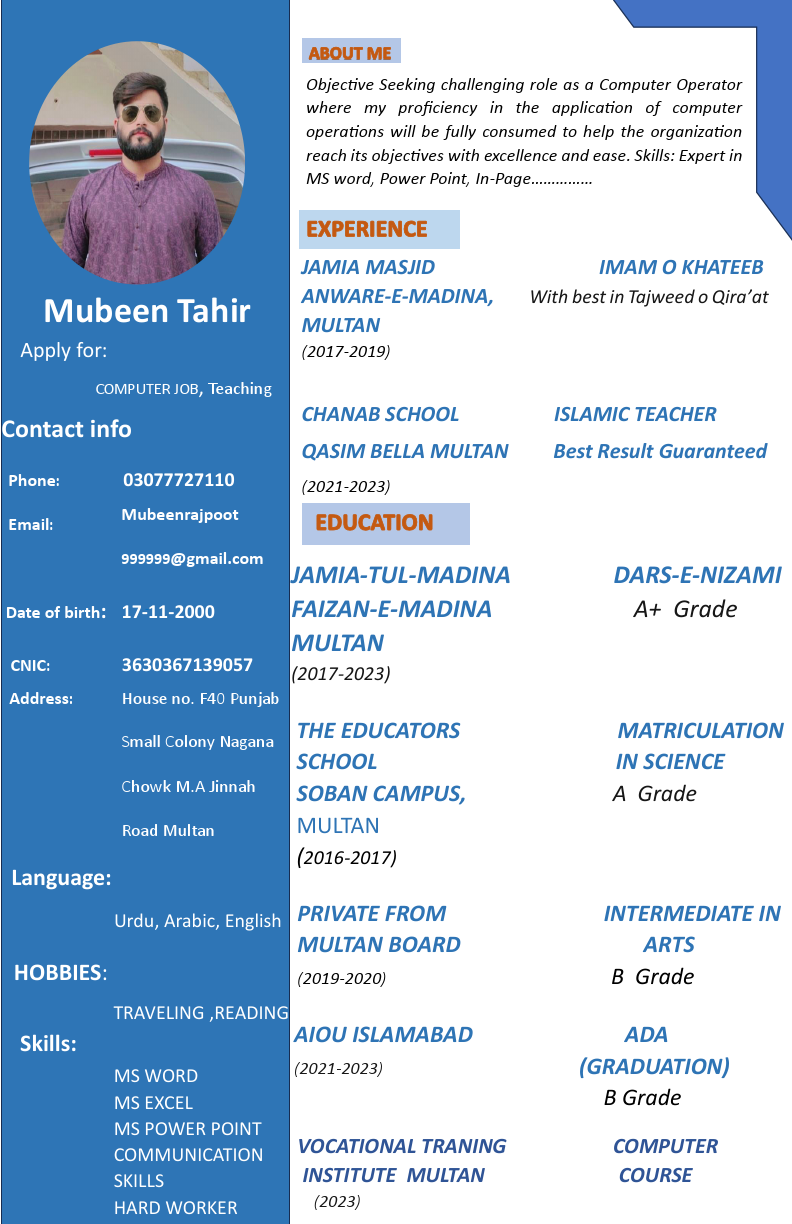 professional cv  mubeen ... (1).pdf