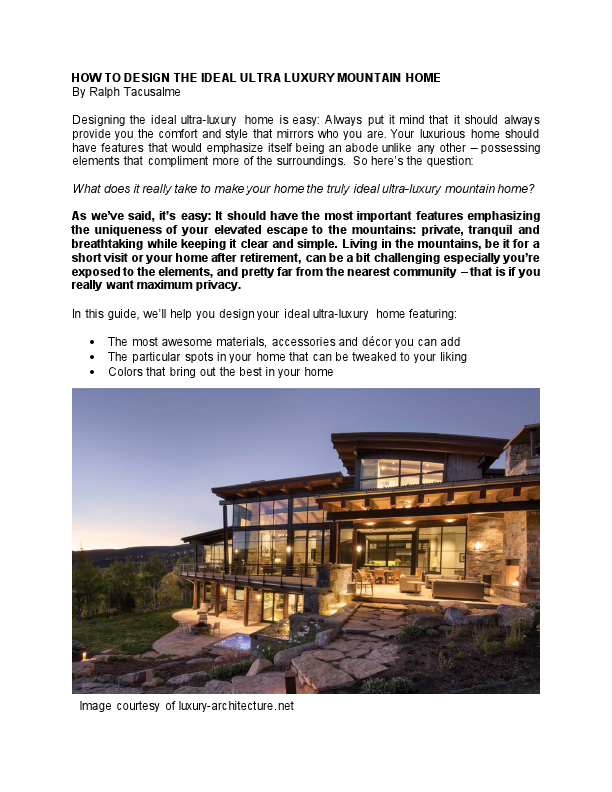 HOW TO DESIGN THE IDEAL ULTRA LUXURY MOUNTAIN HOME.pdf