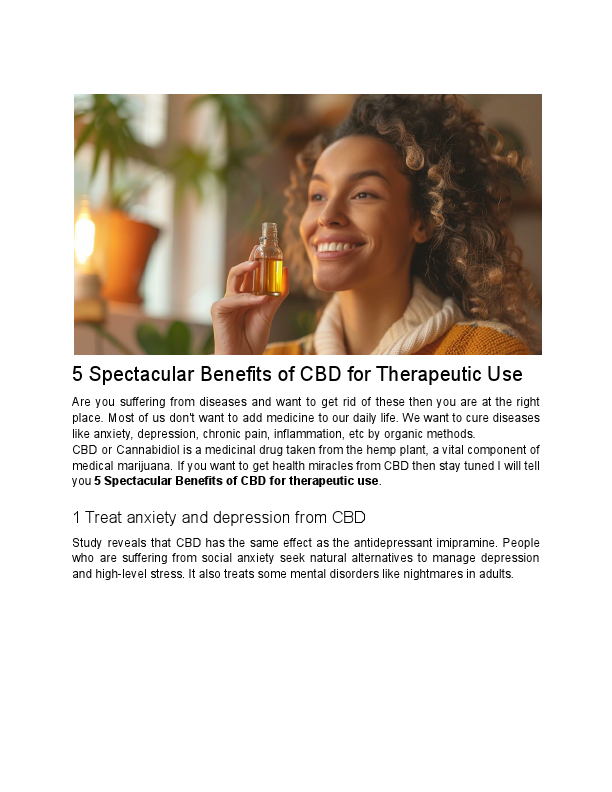 5 Spectacular Benefits of CBD for Therapeutic Use.pdf
