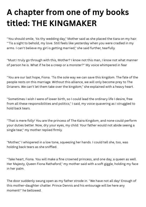 A chapter from one of my books titled THE KINGMAKER.pdf