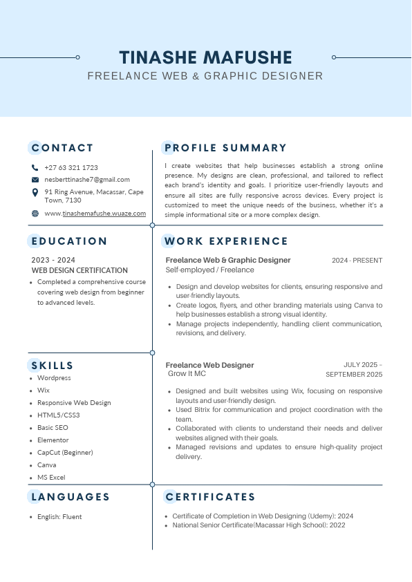 Tinashe Mafushe(web and graphic designer)  (latest CV).pdf