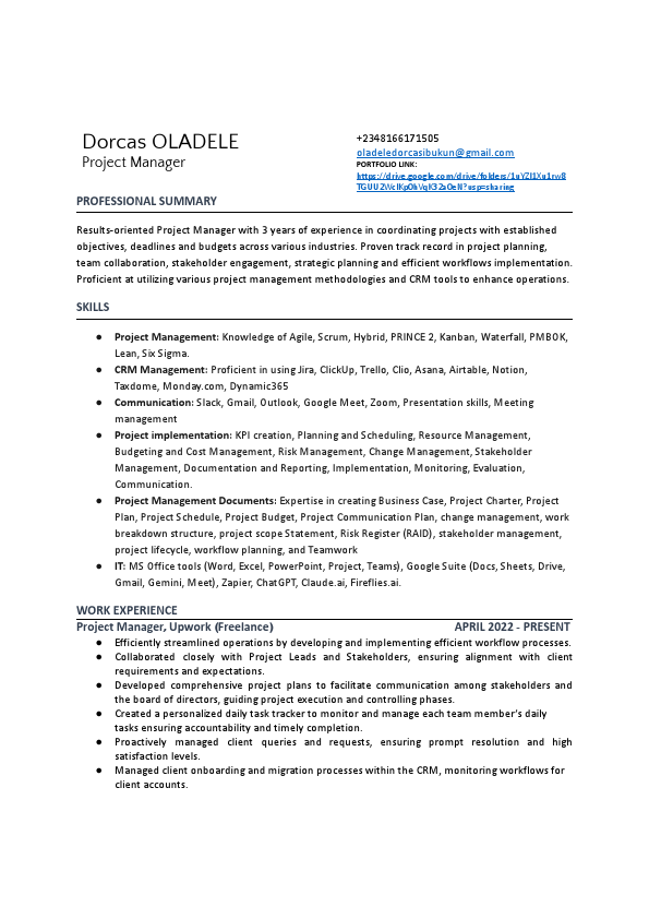 Dorcas Oladele Project Manager CV.pdf