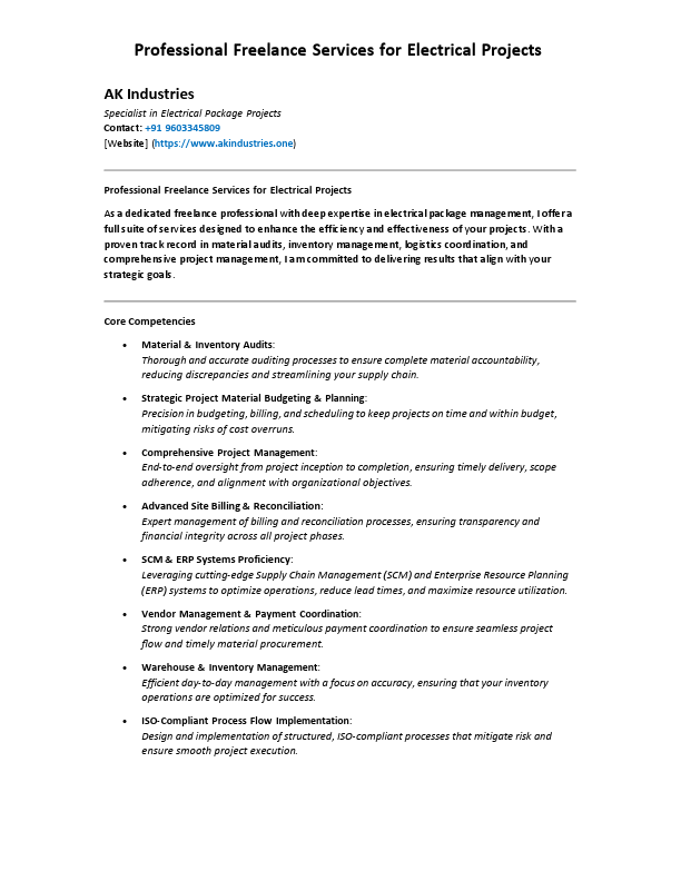 Professional Freelance Services for Electrical Projects by AK Industries.pdf