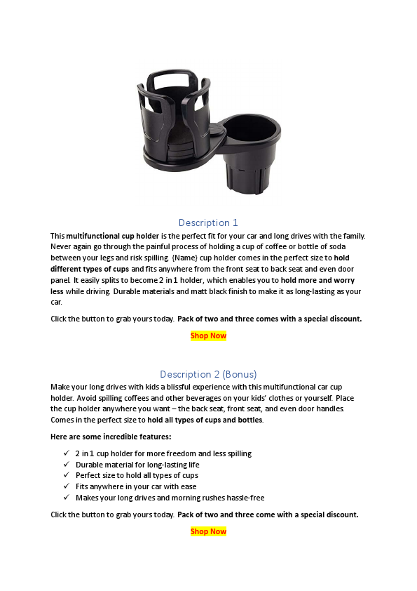 Multifunctional Car Cup Holder Product Description Copy.pdf