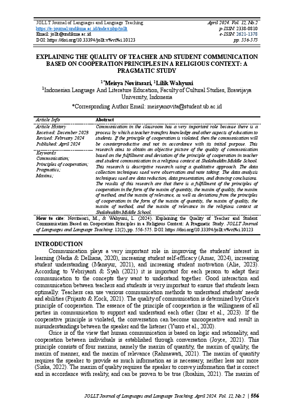 EXPLAINING THE QUALITY OF TEACHER AND STUDENT COMMUNICATION.pdf