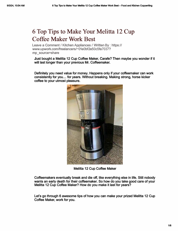 6 Top Tips to Make Your Melitta 12 Cup Coffee Maker Work Best.pdf