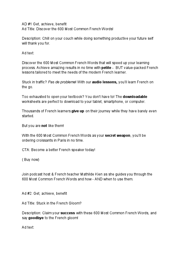 1 Ads Update - Facebook - 600 Most Common French Words .pdf