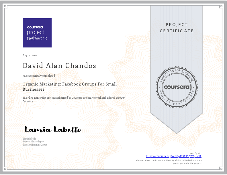 Certificate - Organic Marketing - Facebook Groups For Small Businesses.pdf