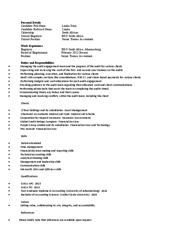 CV for Lizeka Dana.pdf