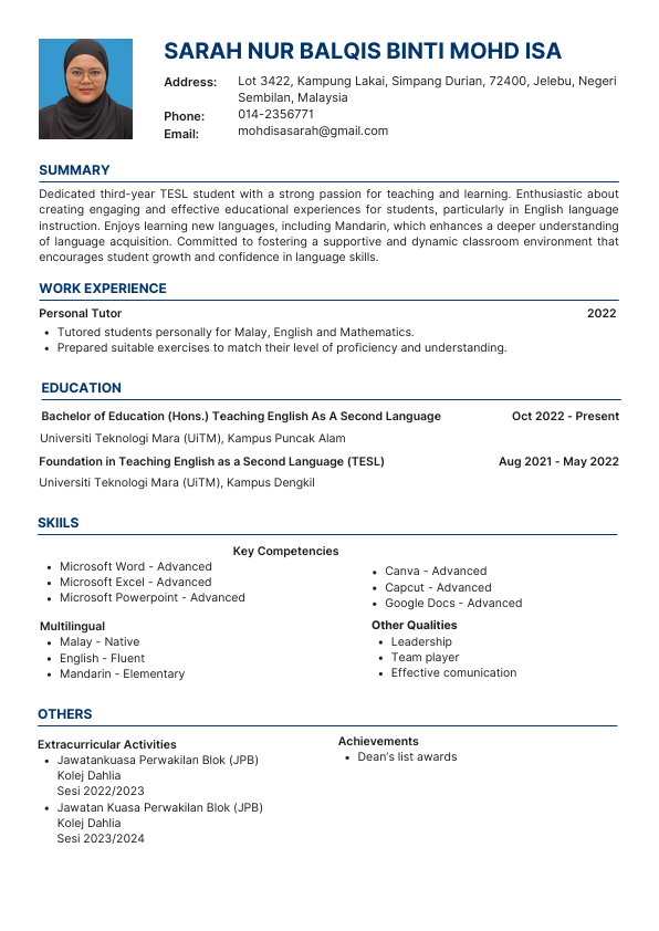 SARAH NUR BALQIS RESUME.pdf